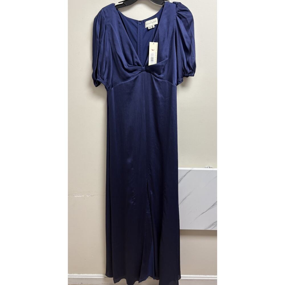 Sachin & Babi Alli Gown Deep Cobalt Blue Puff Sleeve Maxi Dress Size 6 READ‎